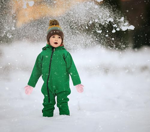 Image of Urban Virgin Toddler Winter Gloves Kids Waterproof Snow Mittens Baby Mittens Boys And Girls Cuffed Snow Gloves C-PinkDino S(1T-3T)