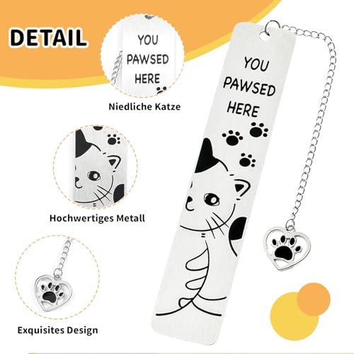Calkkrer Cute Cats Metal Bookmark for Book Lovers Personalised Bookmark Gifts, Funny Bookmark, Gift Ideas for Cat Lovers - Image 3