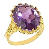 LBG 18ct Yellow Gold Ladies Amethyst Ring - Size V