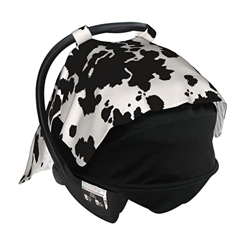 Image of Cow Prints Baby Car Seat Canopy Cover Multi Use Nursing Cover for Newborn Car Seat Canopy Mom Nursing Breastfeeding Covers Newborn Shower Gifts