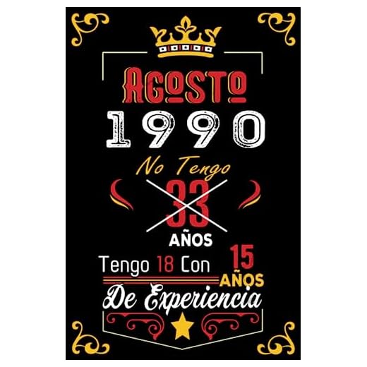No tengo 33 años tengo 18 con 15 años de experiencia: Cuaderno | Agosto 33 Cumpleaños Regalo para Hombres Mujeres Niñas Niños Cumpleaños 1990 Personalizado