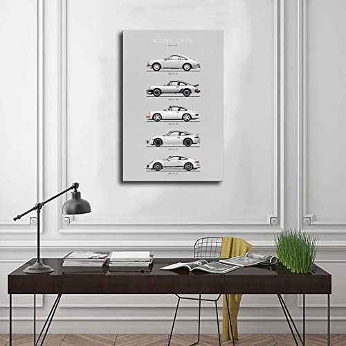 Kamuff Car Poster Walls Canvas 911 Gt Turbo Carrera Posters Wall Art Canvas For Boys Room Banner For Mancave Garage Bedroom Unframe-Style 12X18Inch(30X45Cm) #TOP2