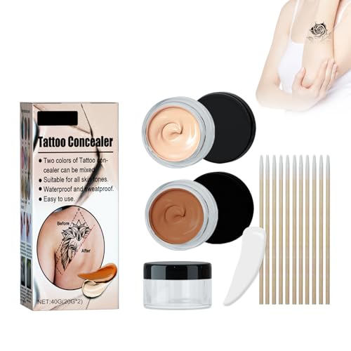 Eazerom 26 Tatuaje Corrector,Corrector de Cicatrices, Concealer de Piel Impermeable,Profesional de tattoo Concealer de Cobertura Completa tattoo Crea una Piel Perfecta