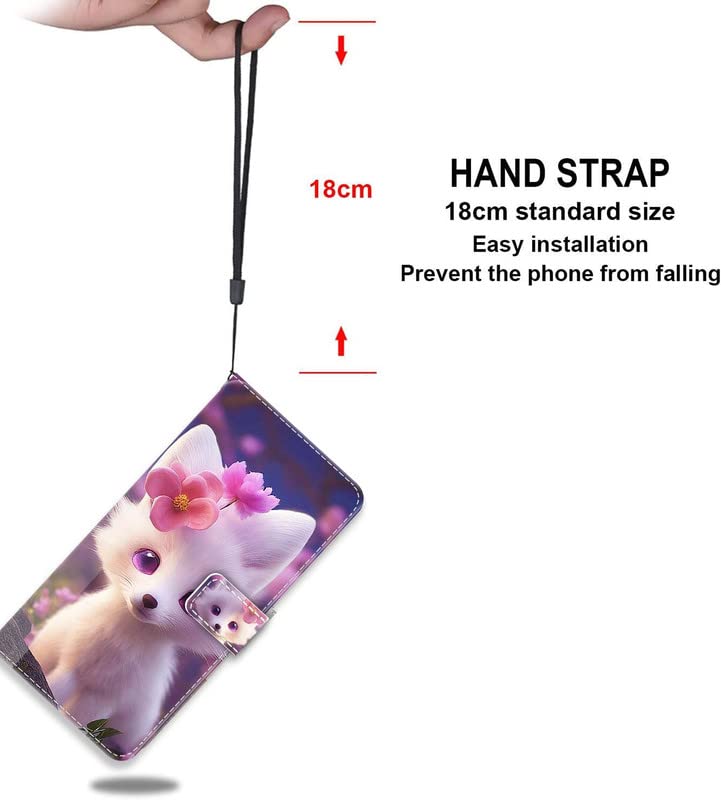 KARTXITAI Cover Compatibile con TCL 505 (T509K) (T5094) PU Pelle Silicone Portafoglio Magnetica con Disegni Motivo Animale Flip Custodia in Libro Slot Schede Custodia-Farfalla rosa,cielo,nuvole
