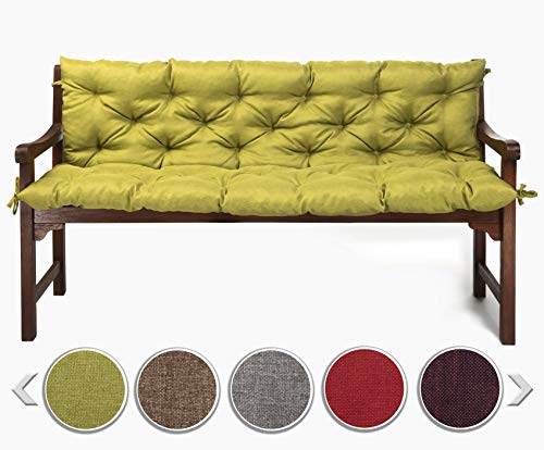 sunnypillow Coussin pour Banc de Jardin 120 x 50 x 50 cm - Matelas Exterieur, Interieur - Coussins Assise & Dossier Souples - Confortable Coussins pour...