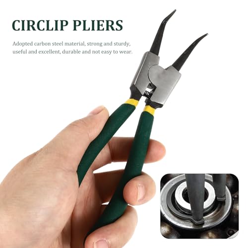 Alicates para anillos elásticos Levemolo juego de 4 circlips rectos y curvos para mecánico de coche 4
