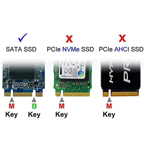 Combo M.2 NGFF B-Key & mSATA SSD to SATA 3.0 Adapter Converter Case Enclosure with Switch Negro Adaptador de Cable