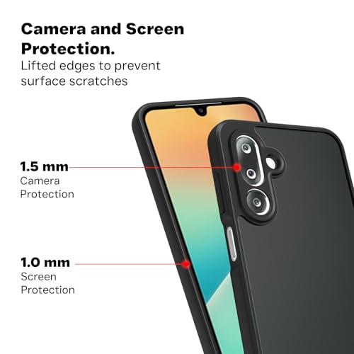 Image of RIGGEAR Shockproof Sleek Hybrid Armor Back Cover Case for Samsung Galaxy M36 5G / F36 5G (Smoke Black Matte PC + Black TPU Bumper)