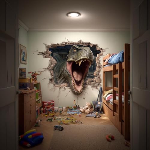 Vinilo Decorativo de Pared T-Rex Dinosaurio 3D miniatura 3