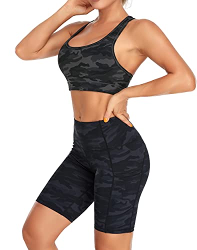 Image of Oalka Women's Racerback Sports Support Workout Running Bras | Oalka Women's Racerback Sports Support Workout Running Bras