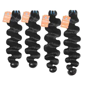 15A Cambodian Body Wave Bundles, 4 Bundles 26 26 28 30 Inch, Ultra Thin Double Drawn Sew In Weft, Unprocessed Raw Virgin Real Human Hair Extensions, Cuticle Aligned, Triple Lifespan, Reusable