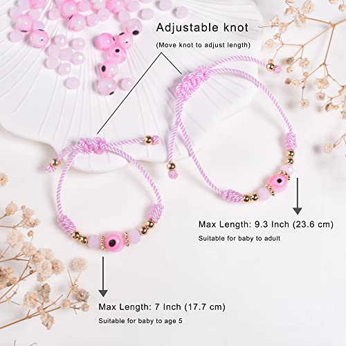 Evil Eye Bracelet For Women Teen Girls Amulet Pink Protection Bracelet Good Luck Adjustable String Bracelet Anklet3