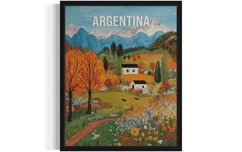 Argentina Countryside Wall Art Poster Print, Rural Landscape, Heritage Artwork Culture Decor Travel Poster Vintage Art Work for Living Room and Bathroom A3 (Argentina, 36" L x 24" W, Unframed)