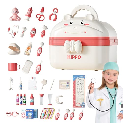 Conjunto de para niños pequeños y kit de simulación de doctor con caja organizadora de juguetes