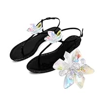 MUCKLILY Crystal Flower Shoe Clips for Bridal Wedding Shoes Decoration Versatile Glass Floral Buckles for Flats Sandals Pumps Boots Elegant Clips for Wedding Party Special Events Women