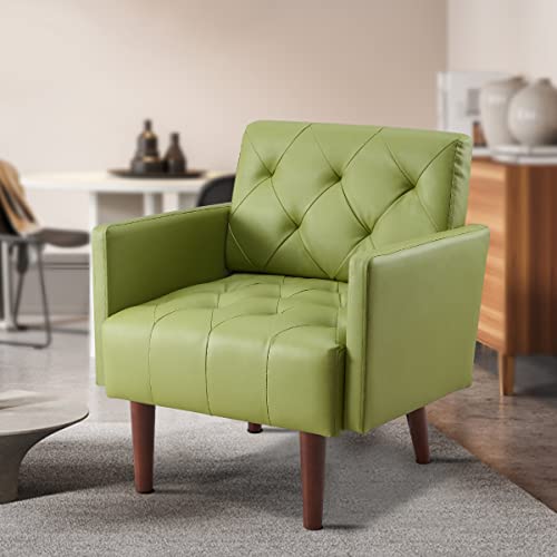 Sillón Moderno Piel Sintética Verde miniatura 1