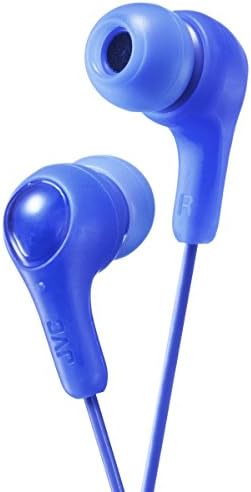 JVC Gumy in Ear Earbud Headphones, Powerful Sound, Comfortable and Secure Fit, Silicone Ear Pieces S/M/L - HAFX7A (Blue) One Size
