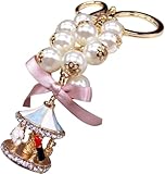 Colgante de coche Adornos de coche Llavero de cuentas for mujer, llavero de carrusel con cuentas, llavero de cadena, colgante de bolso de moda, llavero de coche creativo, colgante for llaves, bolso, m