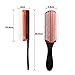 Hair Brush Cushion Nylon Bristles 9 Row Detangler With Edge Control Brush For Curl Define Wet Dry Hair. Not a Denman Brush (Black)