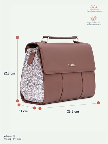 Image of ZOUK Rhea Kapoor Satchel Bag | Elegant Vegan Leather Handbag for Women |