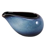 BESPORTBLE Jarra de Cerámica para Crema, Jarra Pequeña para Salsa, Servidor de Salsa de Porcelana Azul, Recipiente para Aderezo de Ensalada, Jarra para Servir Carne, Jarra de Cocina de 100 Ml