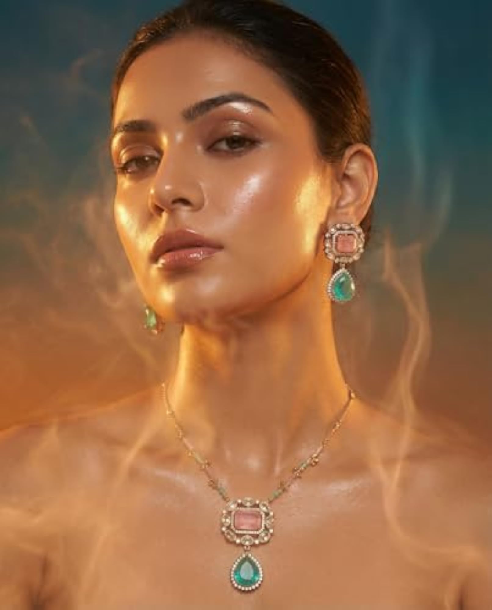Women's Brass Gold Jewellery Set (Pack of 3) Elegant Trio