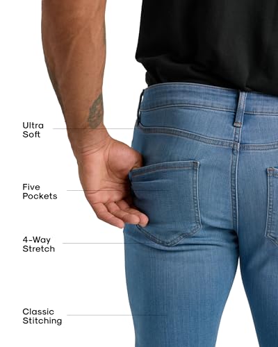 Image of True Classic Stretch Jeans for Men, Slim and Straight Fit Men's Stretch Jean