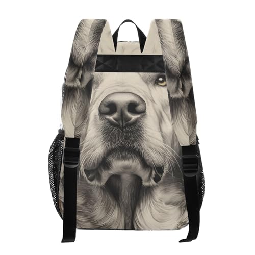 Golden Retriever Floral Cute Clear Backpack, PVC Transparent Bag with Large Capacity for Boys, Girls, Men, Women, See Through Bookbag for School Work College Travel3