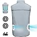 Yaoliucp Cooling Vest with 2 USB Fans 3 Speeds Air Conditioned Jacket Breathable Fan Jacket Sun Protection Ice Cooling Vest with Zipper ＆ Pockets for Constrution, Fishing, Sport in Hot Summer L