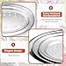 MAQUITA 3 Pcs Stainless Steel Serving Tray Large Oval Platter Set,Oval Serving Set Heavy Duty Metal Serving Tray Large Mirror Polish Sizzle Plate,12 in, 14 in, 16 in