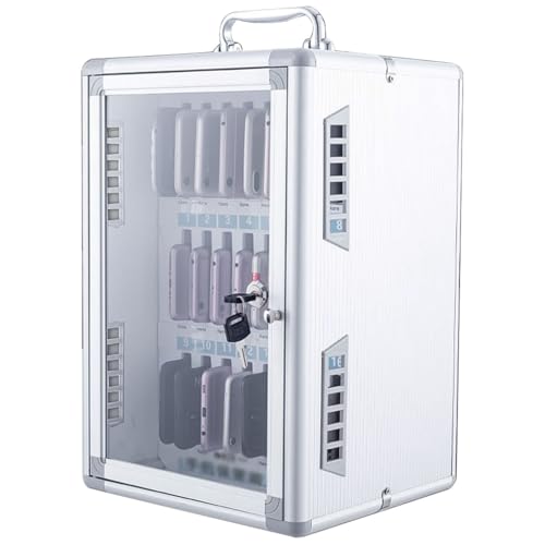 ASKLFNEI Mobile Phone Locker Storage con Fori di Raffreddamento A Parete in Lega di Alluminio con Maniglia E Serratura di Sicurezza per L'Ufficio della Classe(24)