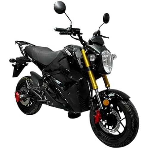 Venom E-Vader 2000W 72V Electric Motorcycle, 2KW Lead-Acid E-Bike, E-Motorcycle Street Legal Road Ready, Highbeam Lights, Daytime Running Lights, Three Speed Settings and Charger Included (Black)