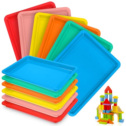 12 Pack Plastic Art Trays 13.4 x 10 Inch 4