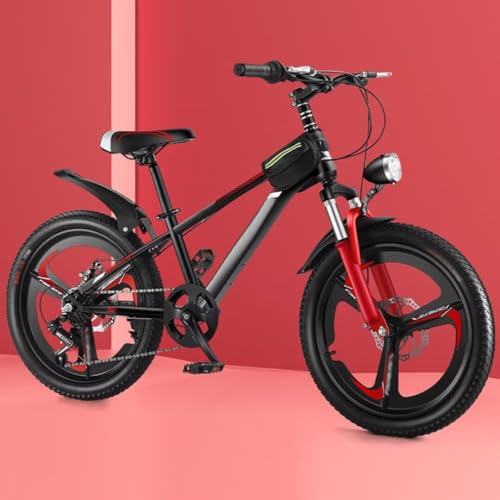 Wmmner Bicicletas, Bicicletas Híbridas de 7 Velocidades, para Viajar, Bicicleta de Montaña con Horquilla Delantera Amortiguadora, Frenos de Doble Disco, Bicicleta de Cercanías de Ciudad con Faro, Ajus
