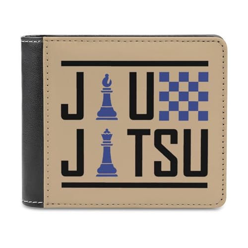 Jiu-Jitsu Chess Men's Bifold Wallet Slim Cash Card Holder PU Leather Purse