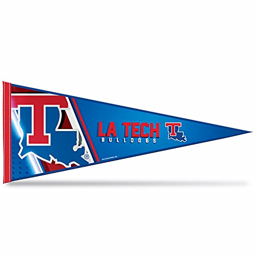 Rico Industries NCAA Louisiana Tech Bulldogs Primary 12" x 30" Felt Wall Décor Pennant - Great for Home/Bed Room/Man Cave Décor