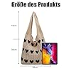 dogmoon Gestrickte UmhäNgetasche, Aesthetic Gehäkelte Tasche Crochet Bag, Damen GestrickteTasche, Leichte Strick-Tote Tasche für Teenager Und MäDchen #1