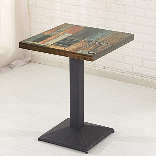 Belfoyer Table Bistrot Carrée 60 cm Polyvalente Petite Table de Cuisine Fer Bois pour Bar Café...