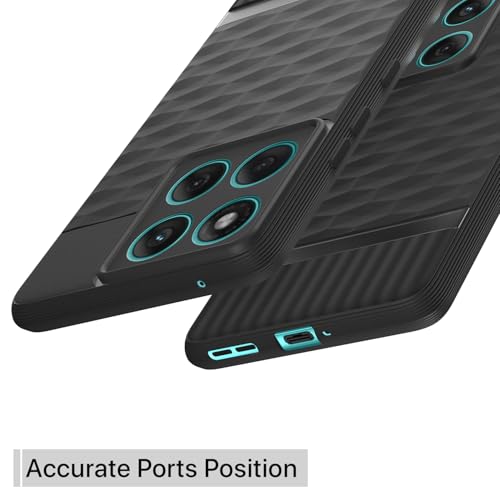 Image of Pikkme Back Cover for Motorola Moto Edge 60 5G / Motorola Moto Edge 60 Fusion 5G Soft Grip 3D Hexa Cube Texture Silicone Bumper Case (Black)