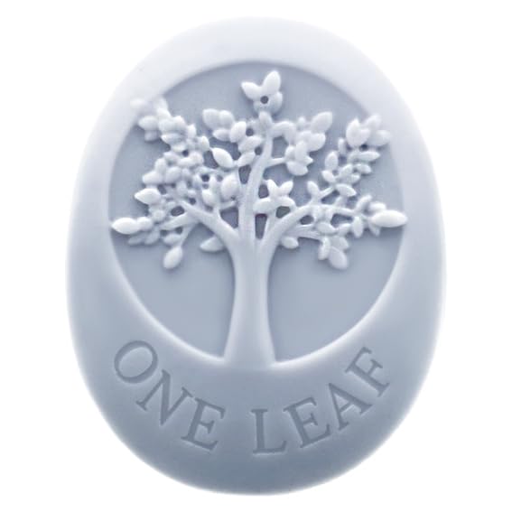 Stampo ovale in silicone per sapone per le mani con albero di tiglio, 8 x 6,3 cm, flessibile e antiaderente, ideale per saponi fatti in casa