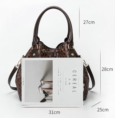 Women’s Drawstring Bucket Bag Top Handle Tote Shoulder Handbag Hobo Crossbody Purse2