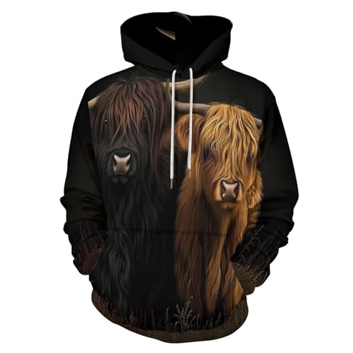 Sweat-shirt homme Bovins des Highlands pour vos balades nature en plein air