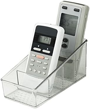 Small Remote Control Holder Transparent Organizer Clear Acrylic Media Storage Box Makeup Organizer,Store tv Remote Holders,Brush,Pencil,Glasses and Media Player