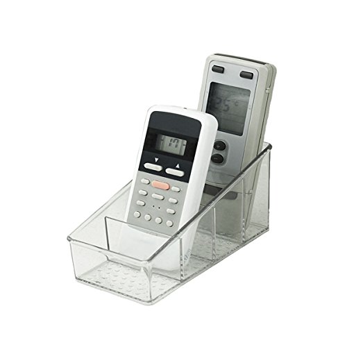 Small Remote Control Holder Transparent Organizer Clear Acrylic Media Storage Box Makeup Organizer,Store tv Remote Holders,Brush,Pencil,Glasses and Media Player
