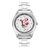 Bandiera Mappa del Nord America Orologio al Quarzo Personalizzato in Acciaio Inox Orologi da Polso con Numeri Arabi per Uomo Donna