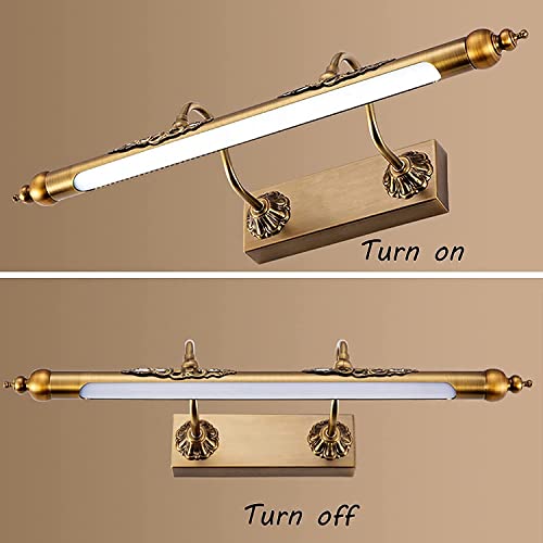 Miroir LED avant rétro avec lampe murale réglable en laiton, éclairage de maquillage sur prise - 6