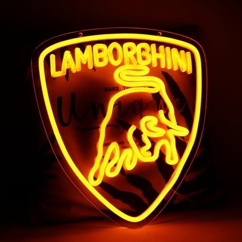 Image of WonderfulLife Car Logo Neon Sign for Garage Decor,Led Signs for Bar Man Cave Wall Decor,Bright Light of Automotive Supplies Store Display,5V USB Powered Easy Hanging.