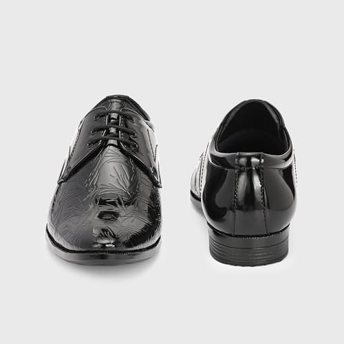 Image of Centrino Men's Formal Lace-Up Shoes | Soft & Comfortable Formal Shoe| Lace-Up, Textured Detail, Formal Business Style| Design Formal Shoes | Stylish-Looking Footwear (9362)