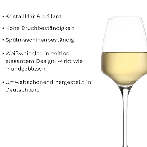 Foto von Stölzle Lausitz Weißweingläser Experience 6er-Set 285 ml – Hochwertige Weingläser ideal für Weißwein & Aperitif – Eleganter Weißweinkelch aus Kristallglas – spülmaschinenfest & Made in Germany