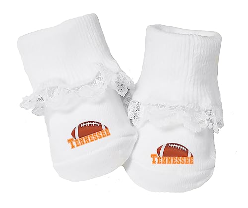 Image of Future Tailgater Baby Toe Bootie Socks with Lace for Tennessee Fans